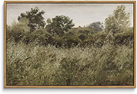 InSimSea Framed Canvas Wall Art Vintage Decor, Room Decor Wilderness Field Paintings Large Canvas Wall Art Prints, Nature Scenery Kitchen Bathroom Bedroom Decor, 16"x24" by InSimSeaArt