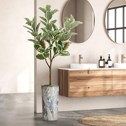 Artificial Tree in Modern Planter, Fake Rubber Silk TRE for Indoor and Outdoor Home Decoration - 70" Overall Tall (Plant Pot Plus Tree) - Image 6