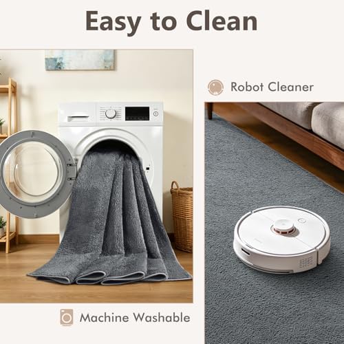 2x6 Dark Grey Solid Runner Rug Washable Non-Slip for Kitchen Hallway - Image 6