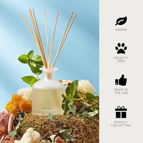 Apotheke Scented Reed Diffuser for Home, Wild Mint & Ivy, 10 Reed Sticks - Image 6