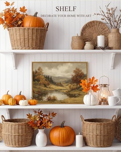 InSimSea Framed Fall Wall Art Decor, Vintage River Landscape Prints,12x16in - Image 3