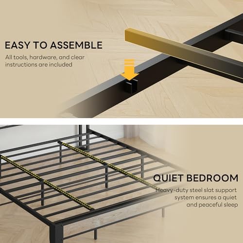 LIKIMIO California King Bed Frame with Storage Headboard & Charging Station - Image 6