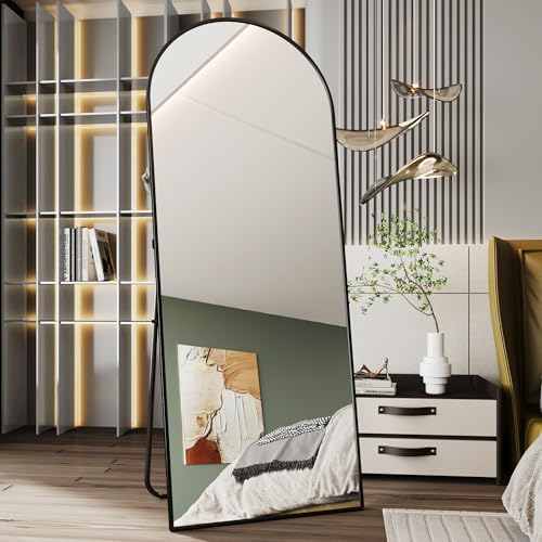 AUYHM 28"x71" Black Full Length Mirror,Nano Glass espejos Grandes para sala Elegantes, Floor Mirrors for Bedroom Full Length,Arched Floor Mirror by AUYHM
