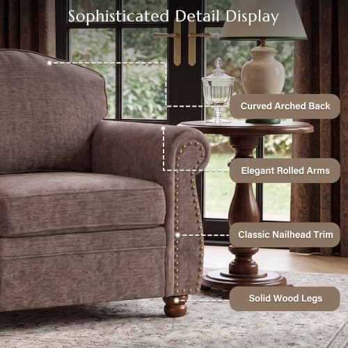 Traditional Oversized Accent Reading Chair, 41.3", Chenille, Brwon - Image 3