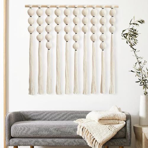 Large Macrame Wall Hanging, Boho Ball Tapestry Cotton Art Decor, 39” x 38" - Image 6