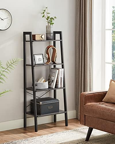 VASAGLE Ladder Shelf, Bookcase Book Shelf, Storage Shelves, 4-Tier, 22In - Image 4