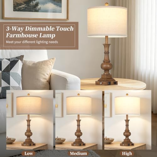 Lolikit 26" Tall Farmhouse Table Lamp for Living Room Bedroom - Image 4
