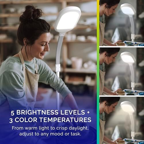 Verilux SmartLight Full Spectrum LED Floor Lamp with Adjustable Brightness - Image 5