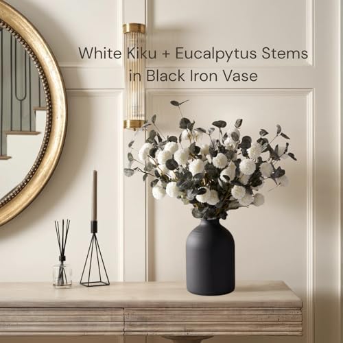 Large Black Vase for Flowers Decor Living Room - 8.6in Tall, Matte Black - Image 7