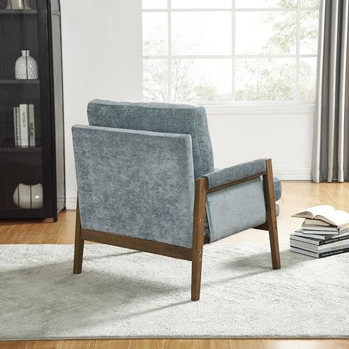 Roundhill Furniture Kelly Mid-Century Modern Accent Armchair, Blue - Image 4