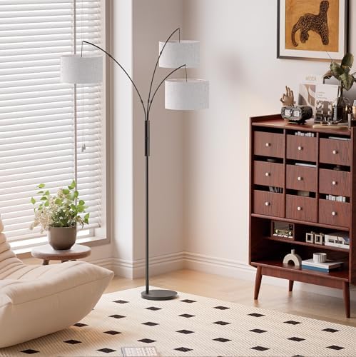 SIBRILLE 27W Floor Lamps for Living Room - Super Bright Dimmable Tree Floor Lamp, Modern Standing Lamp with Remote & Touch Control, 3 Lights Tall Lamp for Living Room Corner, Bedroom, Office - Image 6