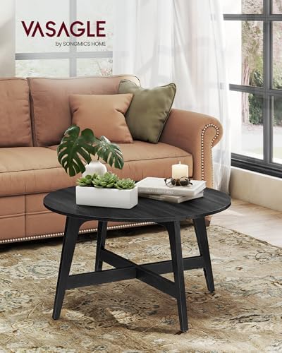 VASAGLE Round Coffee Table, 31.5-Inch Center Table, Tapered Legs - Image 2