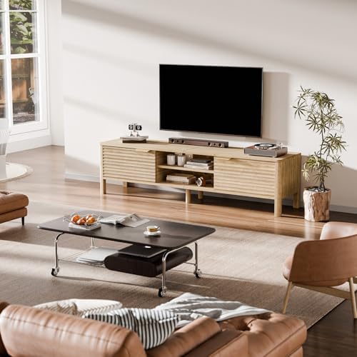 TV Stand for Living Room up to 65 Inch TVs Entertainment Center Oak 59" - Image 6