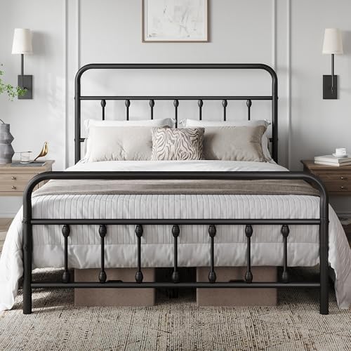 Yaheetech Queen Metal Platform Bed Frame, Victorian Headboard & Footboard by Yaheetech