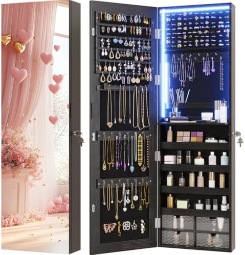 Vlsrka 47.2" Jewelry Armoire Organizer, Wall/Door Mounted Jewelry Cabinet by VlsrkaFurniture