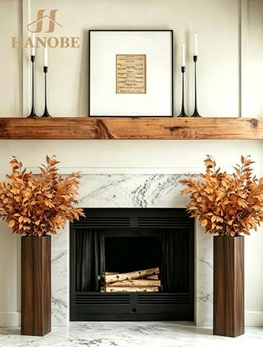 Hanobe 21" Tall Decorative Floor Vase, Natural Wood Grain, Rectangular - Image 3