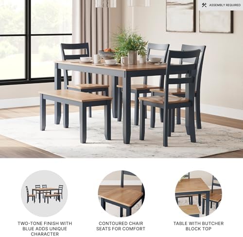 Signature Design by Ashley Gesthaven 6-Piece Dining Table Set, Blue - Image 4