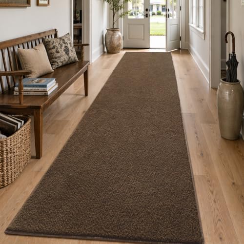 2x10 Beige Brown Solid Runner Rug Washable Non-Slip for Kitchen Hallway - Image 3
