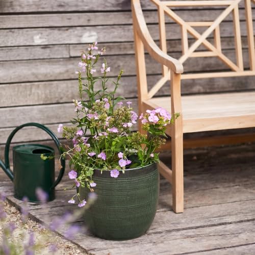 Creative Co-Op Textured Stoneware Planter, Green - Image 6