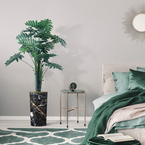 Artificial Tree in Modern Granite Effect Planter, Fake Philodendron Tree Silk Trees for Indoor and Outdoor Home Decoration - 70" Overall Tall (Plant Pot Plus Tree) - Image 5
