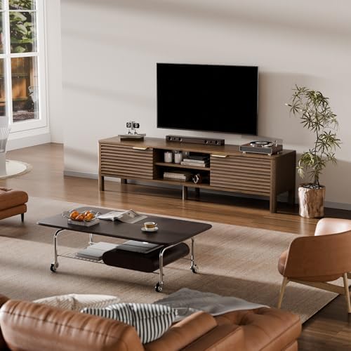 TV Stand for Living Room up to 65 Inch TVs Entertainment Center Walnut 59" - Image 6