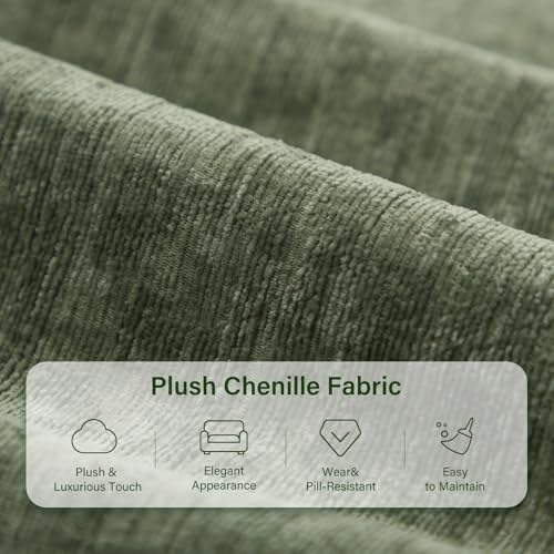Elegant Oversized Accent Reading Armchairs Set of 2, 42.1", Chenille, Green - Image 6