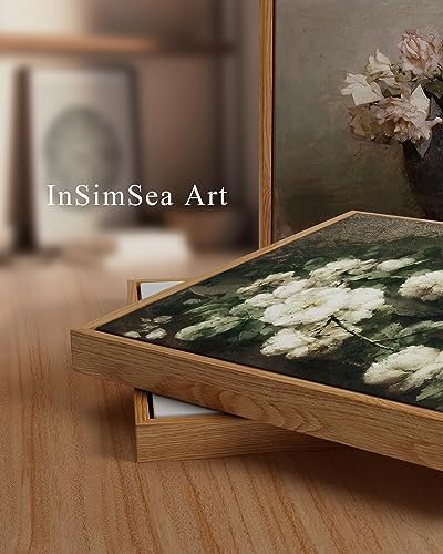 InSimSea Framed Canvas Wall Art Vintage Decor, Home Decor Vintage Flowers Modern Farmhouse Decor, Canvas Wall Art for Living Room, French Country Decor Wall Prints, 24"x36" - Image 2