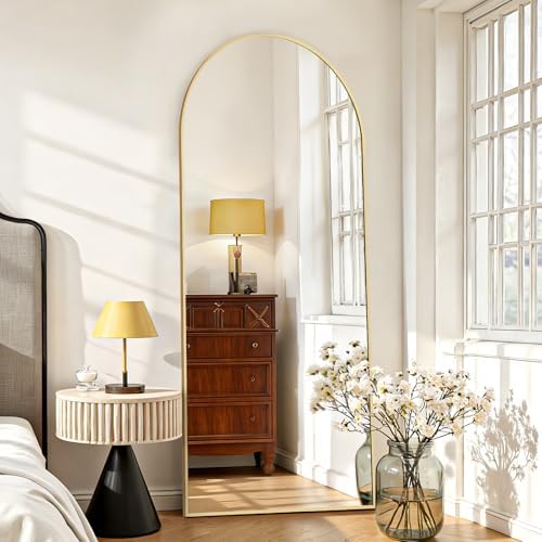 Mirror Full Length 64"x21", Arched Full Body Floor Mirrors with Stand - Image 3