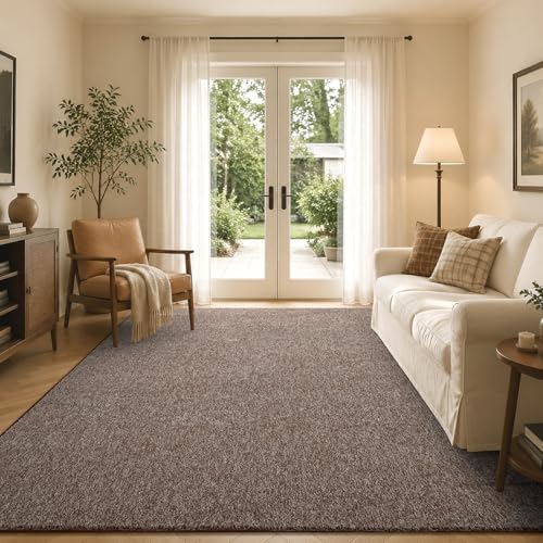 5x7 Coffee/White Area Rug Washable Non-Slip Soft for Living Room Bedroom - Image 4