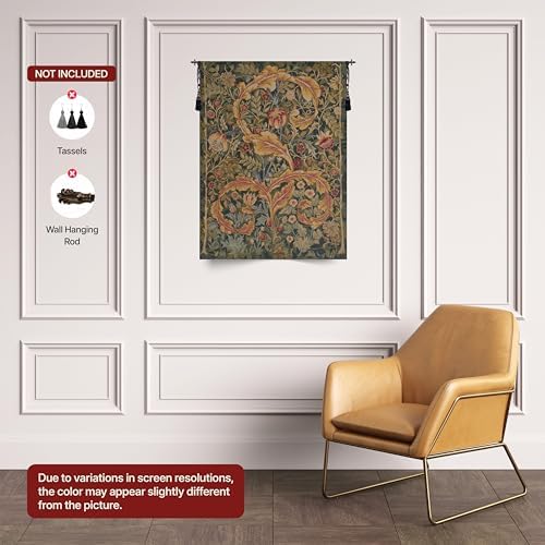 William Morris Acanthe Brown Medium Tapestry Wall Hanging 58 x 28 in - Image 7
