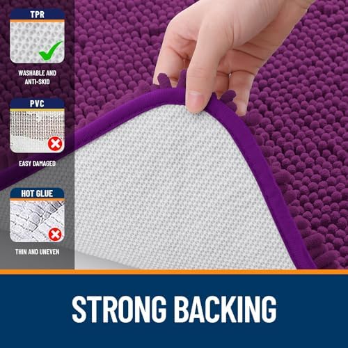 OLANLY Bathroom Runner Rugs 59x24, Extra Soft Absorbent Chenille Bath Rugs - Image 6
