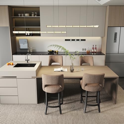 VKNOW Bar Stools Set of 4, 26" Upholstered Counter Height Bar Stools - Image 7