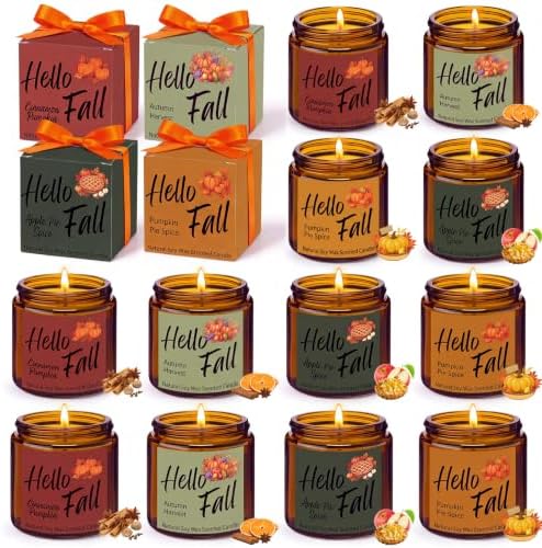 MTLEE 12 Pcs Fall Scented Candles for Home Candle Gifts for Women Men by MTLEE