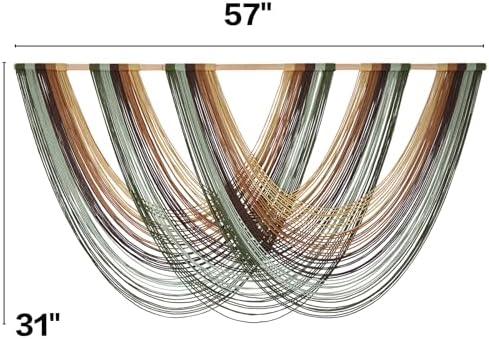 Macrame Wall Hanging Large Boho Wall Decor Yarn Wall Art Tapestry 57"W*31"L - Image 5
