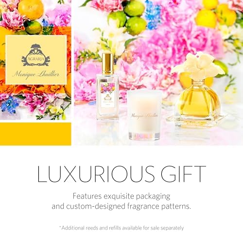 AGRARIA Monique Lhuillier Limone Scented AirEssence Diffuser, 7.4 Ounces with Reeds and Flowers - Image 5