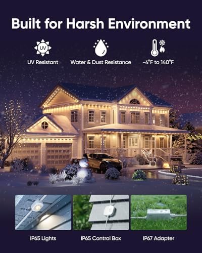 eufy Permanent Outdoor Lights E22, 50ft with 30 Triple-LED Lights - Image 4
