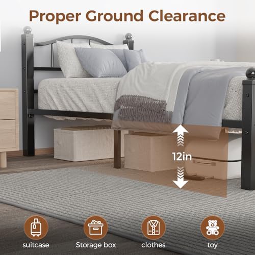 Metal Twin XL Bed Frame with Headboard - Image 3