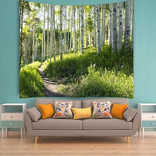 Big Wall Hanging Tapestry W91"xL71", Sunshine Forest Mural for Home Decor - Image 3
