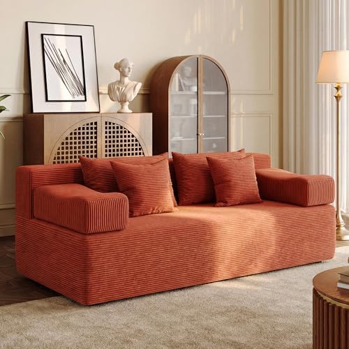 MONVANE 70" Modular Sectional Sofa, Boneless Loveseat, Terracotta by MONVANE