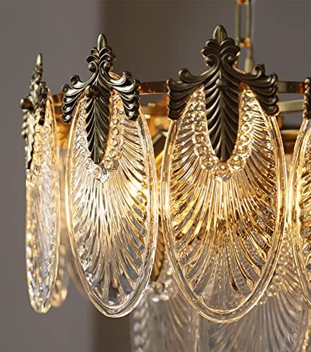 KELUOLY Antique Chandelier 3-Tier Glass Crystal Chandeliers, 9-Lights Gold Round Pendant Light 23.6" Brushed Brass Adjustable Height, Applicable to Dining Room, Bedroom, Living Room, Foyer, Kitchen - Image 3
