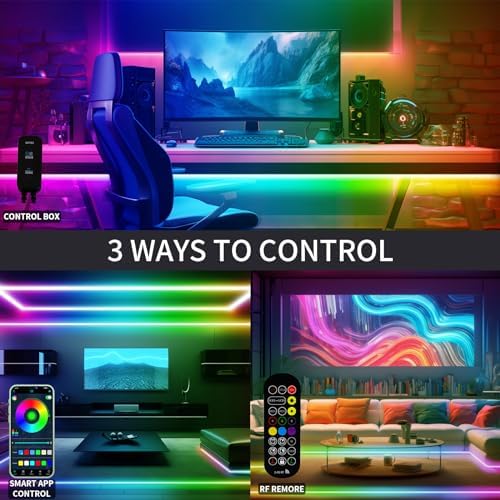 20FT LED Strip Lights COB Smart IC, 24V Color Changing RGB LED Lights - Image 4