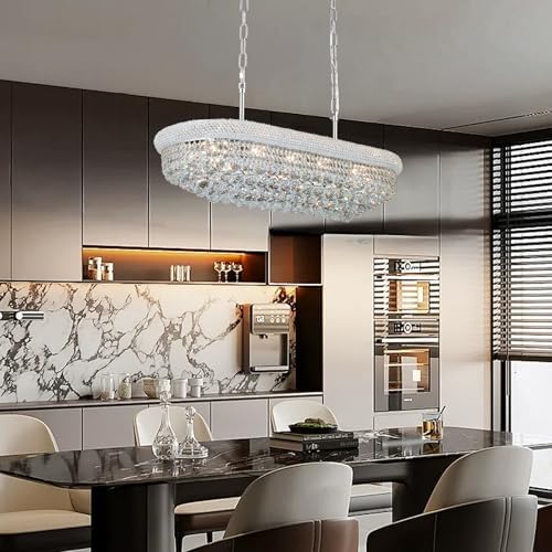 Chrome Crystal Chandeliers for Dining Room，11-Lights L35.4 Inch - Image 3