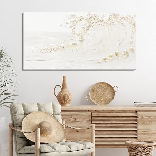 Canvas Wall Art Decor White Wall Art Silent Waves With Gold Canvas Art Wall Decor Wall Art Painting Decorations Artwork Wall Art Prints For Room Living Room Bedroom Office Decor 20x40 Inch - Image 5