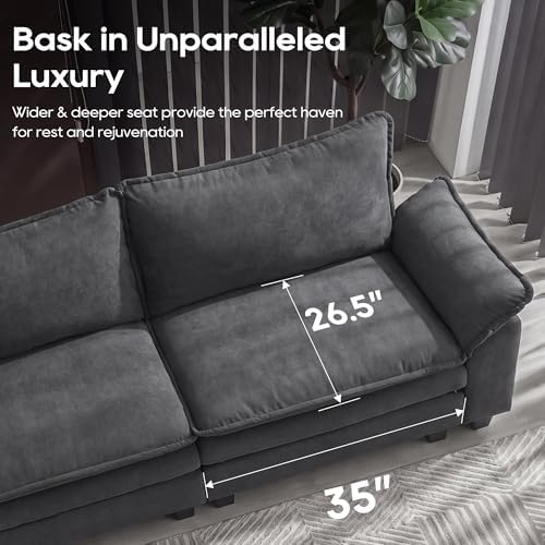 URRED Oversized Modular Sectional Sofa，Dark Gray：122" U Shaped - Image 5