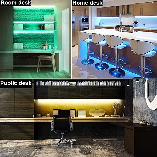 Dimmable Under Cabinet Lighting, RGB LED Light Bar, RF Remote Control Lamp, Multicolor Under Counter Lights for Desk, Room, Cupboard, Hallway, Shelf, Closet (12 Inch) - Image 4