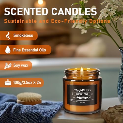 YOROXRG 24 Pcs Scented Candles with Added Natural Essential Oils, 3.05oz, Suitable for Various Festivals, Parties, Yoga, and Home Scene - Image 5