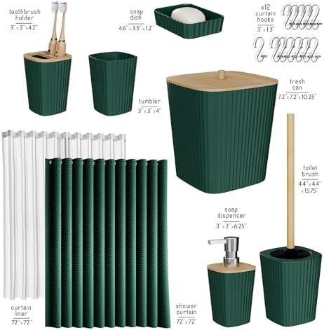Clara Clark Bathroom Set, Shower Curtain Set, Bathroom Accessory Set - Image 2