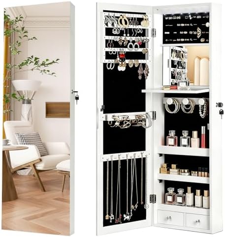 Over the Door Jewelry Organizer, Wall Mounted Jewelry Cabinet by Unknown