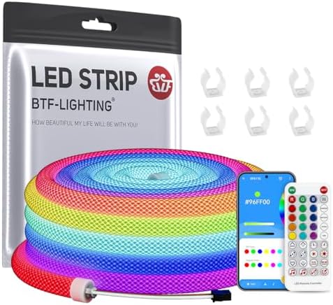 BTF-LIGHTING 9.8FT WS2812B IC RGB Addressable Neon Rope Strip Kit IP67 DC5V by BTF-LIGHTING