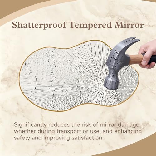Irregular Asymmetrical Wall Mirror 26x48" with Modern Aluminum Alloy Frame - Image 4